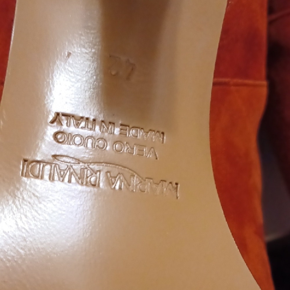 Marina Rinaldi Orange Suede Ankle Boots - Picture 2 of 15